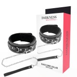 Darkness Bondage-Guler de Postură din Piele Căptușit cu Lesă