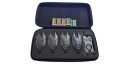 Set 4 Avertizori Pescuit cu Statie, LED, Volum Reglabil, Mute, Alarma Baterie, Raza 100m, Penar Transport si Baterii Incluse, Model 2024