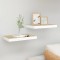 Gossi rafturi perete suspendate 2 buc. alb/stejar 40x23x3,8 cm mdf