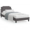 vidaXL Cadru de pat cu tăblie, gri, 90x200 cm, piele ecologică
