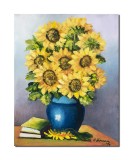 Cumpara ieftin Tablou cu floarea soarelui pictat manual, Adoratele mele, 50x40cm ulei pe panza, Constantin Feraru