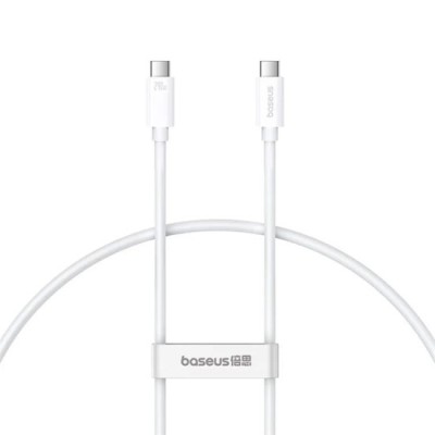 Cablu de Date Type-C la Type-C pentru Realme GT Neo 5, 1m, 240W - Baseus (P10365200211-02) - Moon White foto