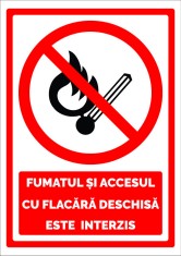 Semn de fumatul si accesul cu flacara deschisa interzis foto