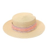 Palarie din rafie cu model geometric