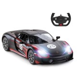MASINA CU TELECOMANDA PORSCHE 918 SPYDER WEISSACH NEGRU SCARA 1 LA 14