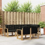 vidaXL Set de canapele de exterior cu pernă 7 pcs Alb și negru 3389578