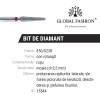 Bit Diamant Unghii Cuticule Conic Rotunjit Rosu 850/014R - Freza Manichiura Fina, Uz Profesional/Personal, 2.5mm