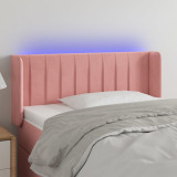 VidaXL Tăblie de pat cu LED, roz, 83x16x78/88 cm, catifea