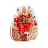 Cana Craciun in cutie cadou,portelan multicolor II 8x10 cm, 300 ml