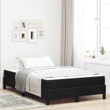 VidaXL Pat boxspring cu saltea cu saltea Negru 120 x 200 cm Catifea
