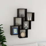 Raft de perete cub, negru, 78x15x93 cm, PAL GartenMobel Dekor, vidaXL