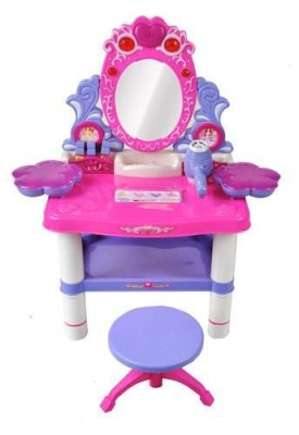 Jucarie Masa Pentru Machiaj Cu Oglinda Si Accesorii Cosmetice