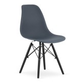 Scaun stil scandinav, Artool, Osaka, PP, lemn, gri inchis si negru, 46x54x81 cm GartenVIP DiyLine