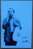 Autograf al scriitorului britanic Michel Houellebecq pe fotografie