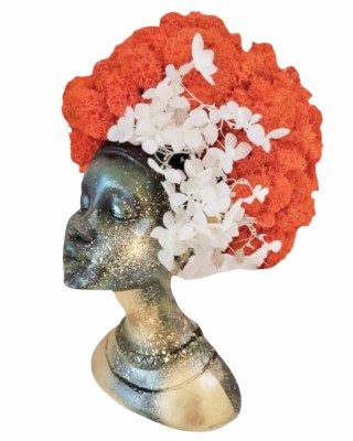 Aranjament cu licheni in vaza tip statueta Marica, Eventissimi, Multicolor, 25 cm, Personalizabil Cromatic foto