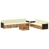 vidaXL Set de canapele de exterior 8 pcs Natural și Crem 3383103