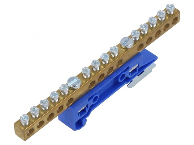 Regletă de conexiuni 6mm2 14 borne albastră