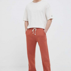 Champion pantaloni de trening culoarea maro, neted