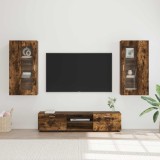Cumpara ieftin Set comoda TV FLORIN 3 buc. 150 x 39 x 30 cm Stejar fumuriu