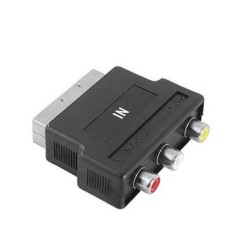 Adaptor Video Hama 3 RCA Female Jacks (Video/Audio L &amp;amp; R) - Scart Male Plug