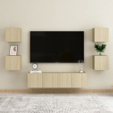 Gossi set de dulapuri tv, 6 piese, stejar sonoma, lemn prelucrat