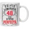 Cana alba personalizata &quot;editie limitata - perfecta&quot;, 48 ani, INOVATIX&reg;. 330ml