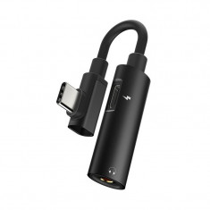 Adaptor Audio USB Type-C la 3.5 mm - USB Type-C la USB Type-C HOCO LS19, 0.3 m, Negru