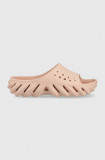 Crocs papuci ECHO SLIDE femei, culoarea roz, cu platforma, 208170 208170.6TY-6TY