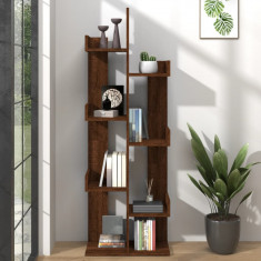 vidaXL Bibliotecă, stejar maro, 48x25,5x140 cm, lemn prelucrat