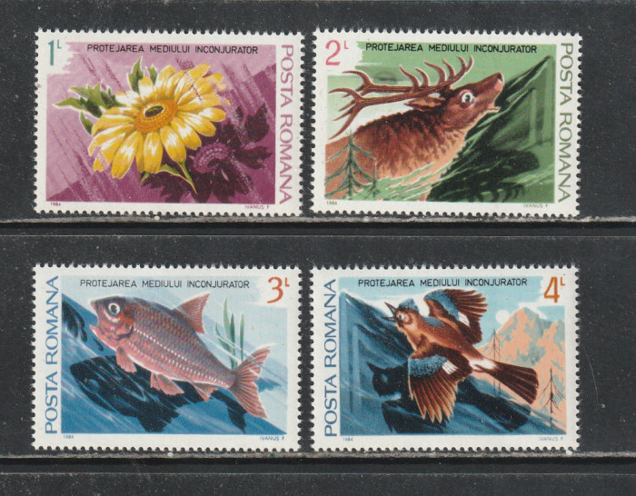 Romania 1984 - #1116 Fauna Ocrotita din Rezervatiile Romanesti 4v MNH