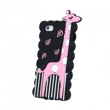 HUSA SILICON GIRAFFE 3D APPLE IPHONE 6/6S (4,7INCH ) NEGRU foto