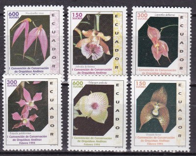 Ecuador 1994 flori orhidee MI 2257-2262 MNH foto