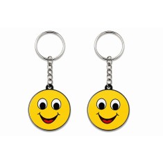 Set 2 brelocuri cu emoticon zambitor, model Smiley Happy Face
