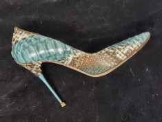 PANTOFI STILETTO TOC METALIC CUI PIELE NATURALA PITON TURCOAZ GIANMARCO LORENZI