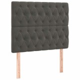 Cumpara ieftin Tablie de pat gri inchis 90x7x118/128 cm catifea