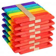 Set 600 de mini betisoare colorate de popsicle SINNSALLY, 114 x 10 mm - RESIGILAT