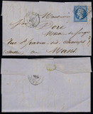 France 1862 Postal History Rare Cover + Content Libourne Le Mans DB.364