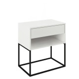 Cumpara ieftin Noptiera DTD alb metal negru Arti 60x38,4x65 cm