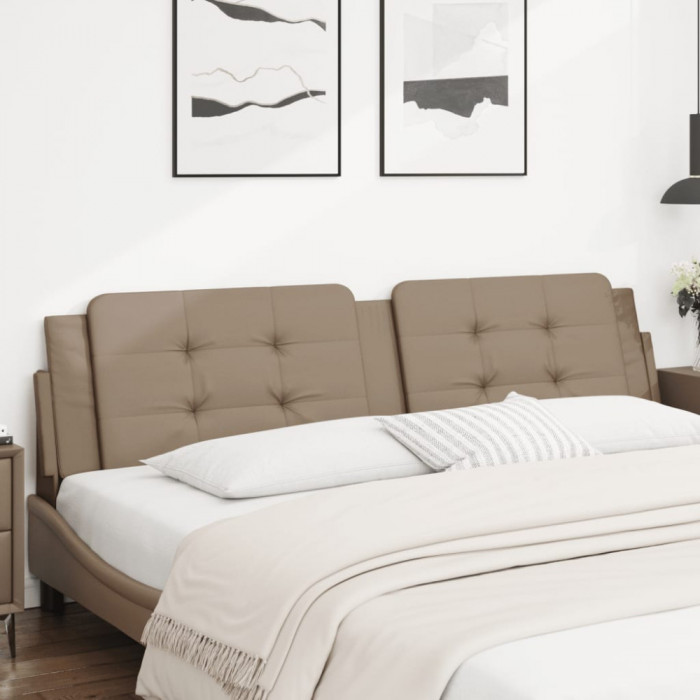 vidaXL Pernă pentru tăblie pat, cappuccino, 200 cm, piele artificială