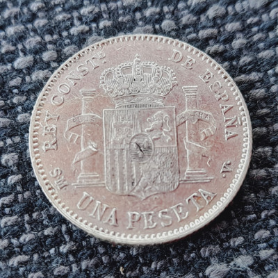 Spania 1 peseta 1900 argint Alfonso Xlll foto