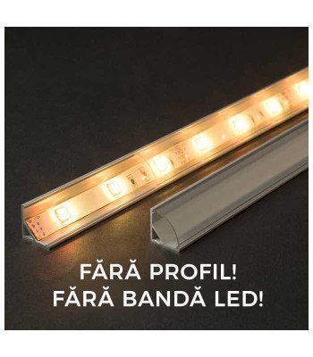 Ecran transparent pentru profil aluminiu banda LED 2m Phenom Lighting foto