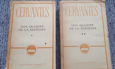 Don Quijote de la Mancha, Cervantes, doua volume, 1965, 680+680 pagini foto