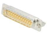 Conector D-Sub Tata 25 Pini THT Drept Deltron AG Soclu PCB Aurit