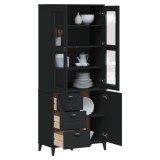vidaXL Dulap &icirc;nalt &bdquo;VIKEN&rdquo;, negru, 80x40x190 cm, lemn masiv de pin 3207145