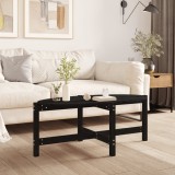 Masuta cafea vidaXL, lemn masiv pin, 118x63x45 cm, negru. Masa living eleganta, blat spatios, cadru robust. Design rustic
