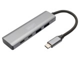 Hub USB DIGITUS USB A x2, USB C x2, USB 3.1, gri, 10Gbps