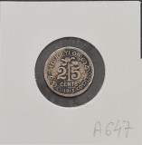 Ceylon 25 cents 1913, Asia