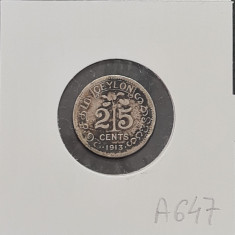 Ceylon 25 cents 1913