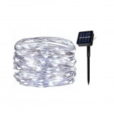 Instalatie luminoasa cu incarcare solara???????, alb-rece, 8 moduri iluminare, interior-exterior, IP44, 200 LED, 20 m, Isotrade