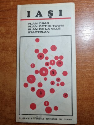 planul orasului iasi - oficiul national de turism - din anul 1970 foto